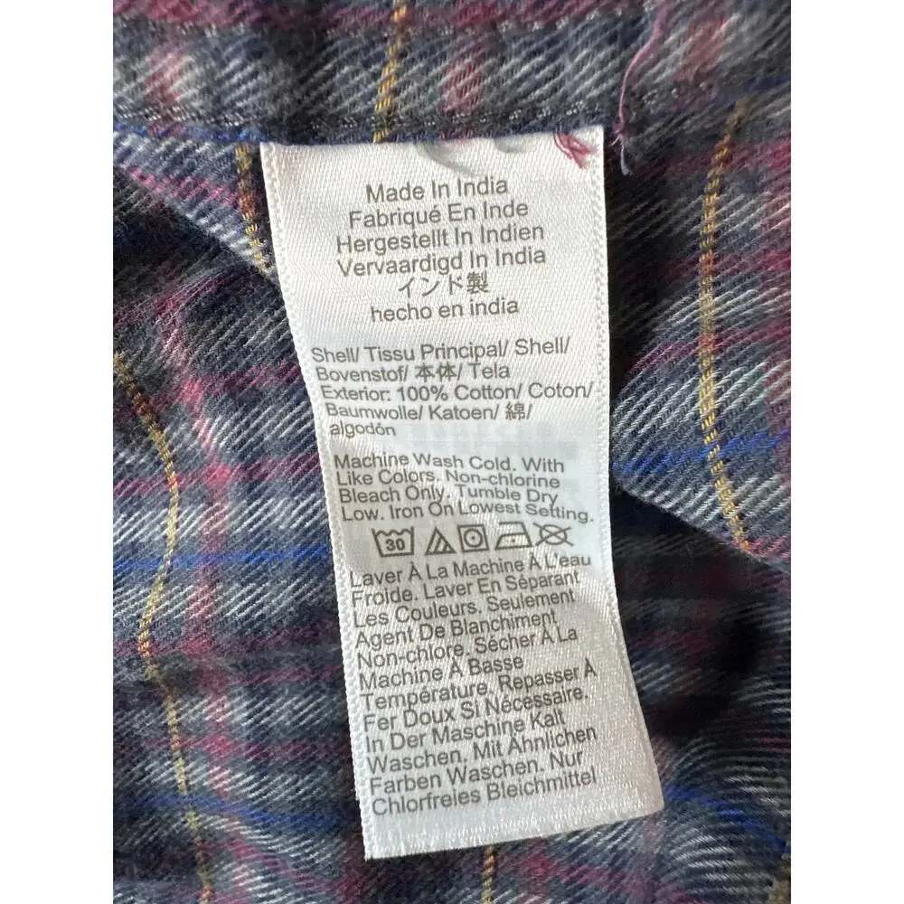 J. Crew Classic Brushed Twill Shirt Long Sleeve Button-Down Blue & Red Plaid XL